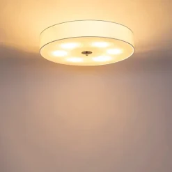 QAZQA Deckenleuchten|Wohnzimmerlampen*Country Deckenleuchte weiß 70 cm - Drum