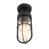 QAZQA Gartenbeleuchtung|Deckenleuchten Außen*Country Exterior Deckenleuchte schwarz mit Glas IP44 - Elza