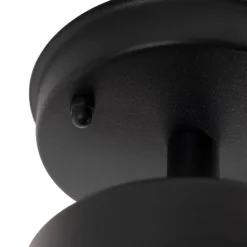 QAZQA Gartenbeleuchtung|Deckenleuchten Außen*Country Exterior Deckenleuchte schwarz mit Glas IP44 - Elza