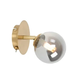 QAZQA Deckenstrahler|Aufbaustrahler*Country Spot gold verstellbar mit Rauchglas - Athen