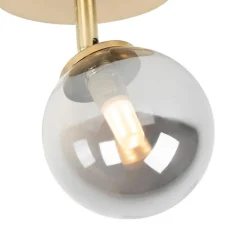 QAZQA Deckenstrahler|Aufbaustrahler*Country Spot gold verstellbar mit Rauchglas - Athen