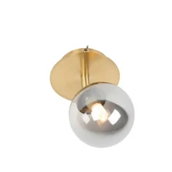 QAZQA Deckenstrahler|Aufbaustrahler*Country Spot gold verstellbar mit Rauchglas - Athen