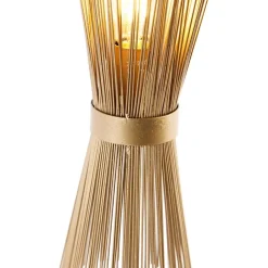 QAZQA Tischlampen|Wohnzimmerlampen*Country Tischlampe Messing - Broom