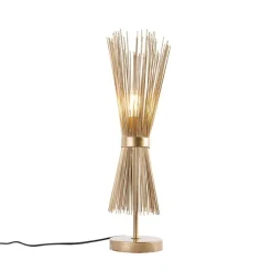 QAZQA Tischlampen|Wohnzimmerlampen*Country Tischlampe Messing - Broom