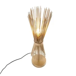 QAZQA Tischlampen|Wohnzimmerlampen*Country Tischlampe Messing - Broom