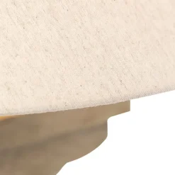 QAZQA Tischlampen|Wohnzimmerlampen*Country Tischlampe mit Leinenschirm beige 50 cm - Yssop