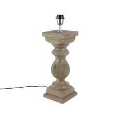 QAZQA Tischlampen|Wohnzimmerlampen*Country Tischlampe mit Leinenschirm beige 50 cm - Yssop