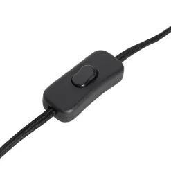 QAZQA Tischlampen|Wohnzimmerlampen*Country Tischlampe schwarz mit Rattan 25 cm - Kata