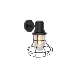 QAZQA Gartenbeleuchtung|Außenwandleuchten*Country Wandleuchte schwarz IP44 - Moreno