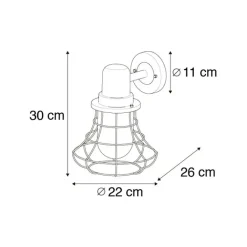 QAZQA Gartenbeleuchtung|Außenwandleuchten*Country Wandleuchte schwarz IP44 - Moreno