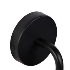 QAZQA Gartenbeleuchtung|Außenwandleuchten*Country Wandleuchte schwarz mit Glas - Elza