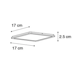 QAZQA Gartenbeleuchtung|Badezimmerlampen*Decke weiß 17 cm inkl. LED 3-stufig dimmbar IP44 - Steve