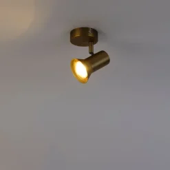 QAZQA Wandstrahler|Deckenstrahler*Decken - und Wandstrahler Bronze drehbar und neigbar - Karin 1