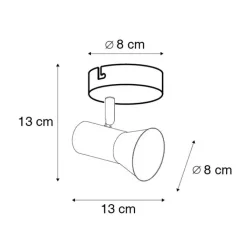 QAZQA Wandstrahler|Deckenstrahler*Decken - und Wandstrahler Bronze drehbar und neigbar - Karin 1