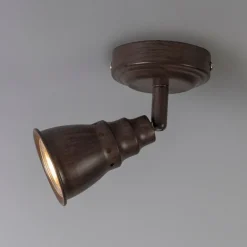 QAZQA Wandstrahler|Deckenstrahler*Decken- und Wandstrahler rostbraun schwenkbar - Coney 1