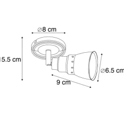 QAZQA Wandstrahler|Deckenstrahler*Decken- und Wandstrahler rostbraun schwenkbar - Coney 1