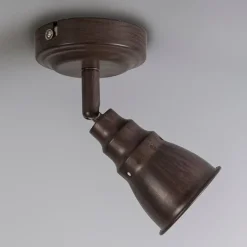 QAZQA Wandstrahler|Deckenstrahler*Decken- und Wandstrahler rostbraun schwenkbar - Coney 1