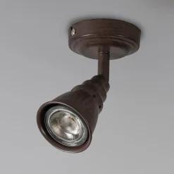 QAZQA Wandstrahler|Deckenstrahler*Decken- und Wandstrahler rostbraun schwenkbar - Coney 1