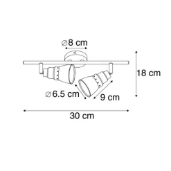 QAZQA Deckenstrahler|Aufbaustrahler*Decken- und Wandstrahler rostbraun schwenkbar - Coney 2