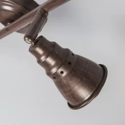 QAZQA Deckenstrahler|Aufbaustrahler*Decken- und Wandstrahler rostbraun schwenkbar - Coney 2