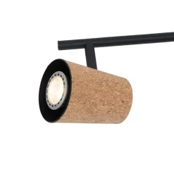 QAZQA Deckenstrahler|Aufbaustrahler*Deckenfleck schwarz mit Korkschirm 4-Licht verstellbar - Corky