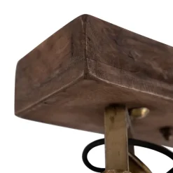 QAZQA Deckenstrahler|Aufbaustrahler*Deckenleuchte Bronze 2-Lichter mit Holz - Mangos