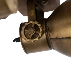 QAZQA Deckenstrahler|Aufbaustrahler*Deckenleuchte Bronze 2-Lichter mit Holz - Mangos