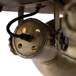 QAZQA Deckenstrahler|Aufbaustrahler*Deckenleuchte Bronze mit Holz 3-flammig - Mangos