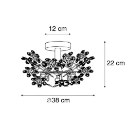 Trio Leuchten Schlafzimmerlampen|Küchenlampen*Deckenleuchte Chrom mit bunten Kunststoffblumen 38cm - Fiore