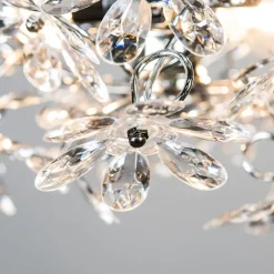 Trio Leuchten Schlafzimmerlampen|Küchenlampen*Deckenleuchte Chrom mit bunten Kunststoffblumen 38cm - Fiore