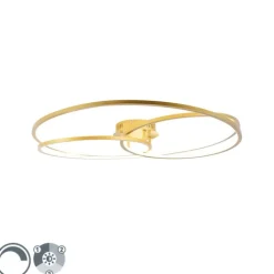 QAZQA Schlafzimmerlampen|Küchenlampen*Deckenleuchte Gold 78 cm inkl. LED 3 Stufen dimmbar - Rowin