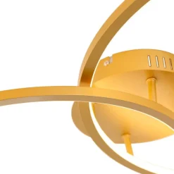 QAZQA Schlafzimmerlampen|Küchenlampen*Deckenleuchte Gold 78 cm inkl. LED 3 Stufen dimmbar - Rowin