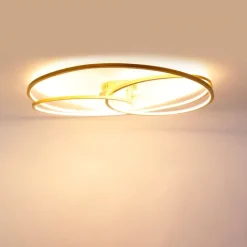 QAZQA Schlafzimmerlampen|Küchenlampen*Deckenleuchte Gold 78 cm inkl. LED 3 Stufen dimmbar - Rowin