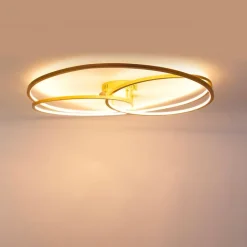 QAZQA Schlafzimmerlampen|Küchenlampen*Deckenleuchte Gold 78 cm inkl. LED 3 Stufen dimmbar - Rowin