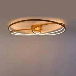 QAZQA Schlafzimmerlampen|Küchenlampen*Deckenleuchte Gold 78 cm inkl. LED 3 Stufen dimmbar - Rowin