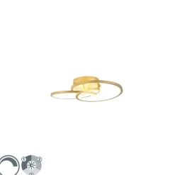 QAZQA Led-Deckenleuchten|Deckenleuchten*Deckenleuchte Gold 45 cm inkl. LED 3 Stufen dimmbar - Rowin