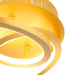 QAZQA Led-Deckenleuchten|Deckenleuchten*Deckenleuchte Gold 45 cm inkl. LED 3 Stufen dimmbar - Rowin