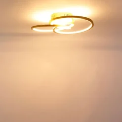 QAZQA Led-Deckenleuchten|Deckenleuchten*Deckenleuchte Gold 45 cm inkl. LED 3 Stufen dimmbar - Rowin