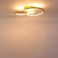 QAZQA Led-Deckenleuchten|Deckenleuchten*Deckenleuchte Gold 45 cm inkl. LED 3 Stufen dimmbar - Rowin