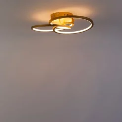 QAZQA Led-Deckenleuchten|Deckenleuchten*Deckenleuchte Gold 45 cm inkl. LED 3 Stufen dimmbar - Rowin