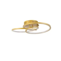 QAZQA Led-Deckenleuchten|Deckenleuchten*Deckenleuchte Gold 45 cm inkl. LED 3 Stufen dimmbar - Rowin