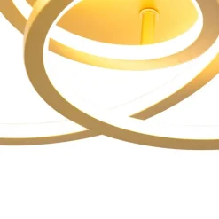 QAZQA Led-Deckenleuchten|Deckenleuchten*Deckenleuchte Gold 45 cm inkl. LED 3 Stufen dimmbar - Rowin