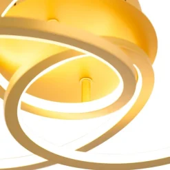 QAZQA Led-Deckenleuchten|Deckenleuchten*Deckenleuchte Gold 45 cm inkl. LED 3 Stufen dimmbar - Rowin