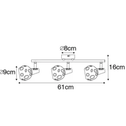 QAZQA Deckenleuchten|Wohnzimmerlampen*Deckenleuchte gold 45 cm mit Rauchglas 3-flammig - Vidro
