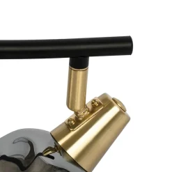 QAZQA Deckenleuchten|Wohnzimmerlampen*Deckenleuchte gold 45 cm mit Rauchglas 3-flammig - Vidro