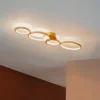 QAZQA Schlafzimmerlampen|Küchenlampen*Deckenleuchte gold inkl. LED 3-stufig dimmbar 4-flammig - Lupolo