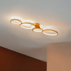 QAZQA Schlafzimmerlampen|Küchenlampen*Deckenleuchte gold inkl. LED 3-stufig dimmbar 4-flammig - Lupolo