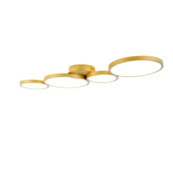 QAZQA Schlafzimmerlampen|Küchenlampen*Deckenleuchte gold inkl. LED 3-stufig dimmbar 4-flammig - Lupolo