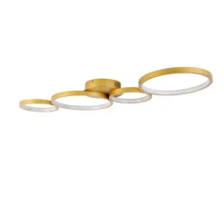 QAZQA Schlafzimmerlampen|Küchenlampen*Deckenleuchte gold inkl. LED 3-stufig dimmbar 4-flammig - Lupolo