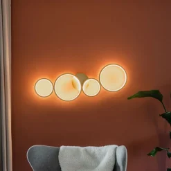 QAZQA Schlafzimmerlampen|Küchenlampen*Deckenleuchte gold inkl. LED 3-stufig dimmbar 4-flammig - Lupolo